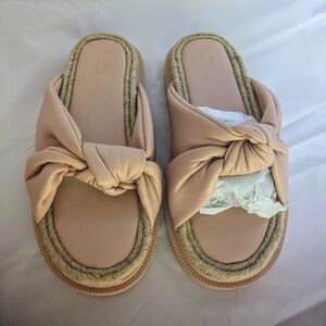 Asos Jemima cross strap espadrille white fit light pink size 8